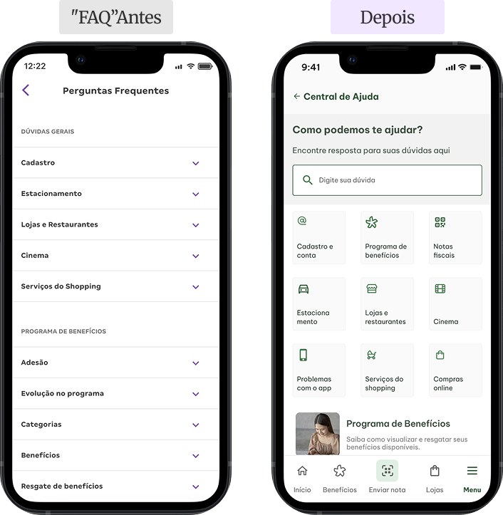 Comparação entre a FAQ antiga e a nova FAQ da Allos