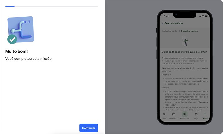 Tela de conclusão do teste de usabilidade no Maze